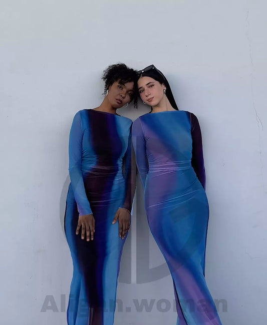 Galaxy aqua dress