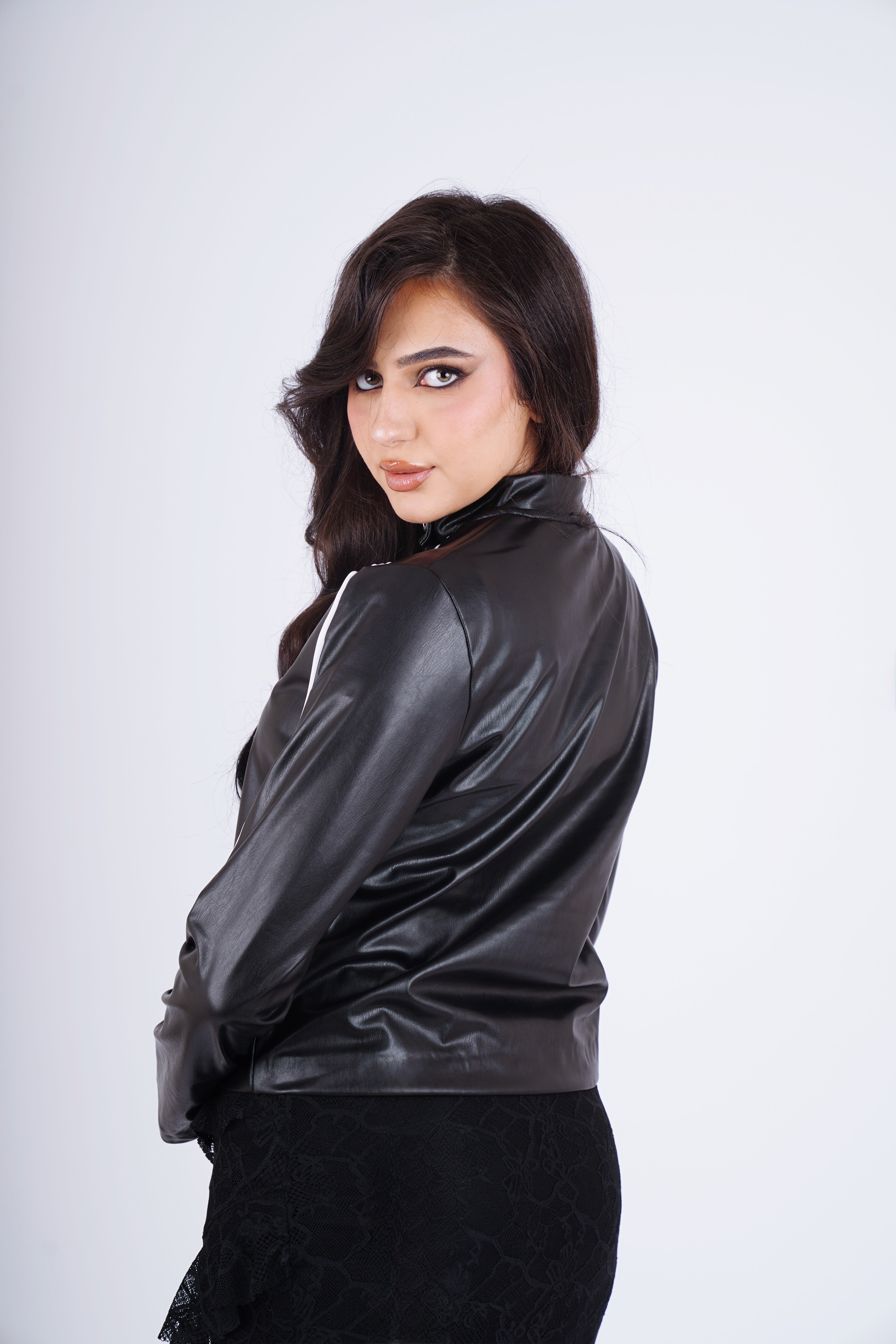Racing leather jacket - black