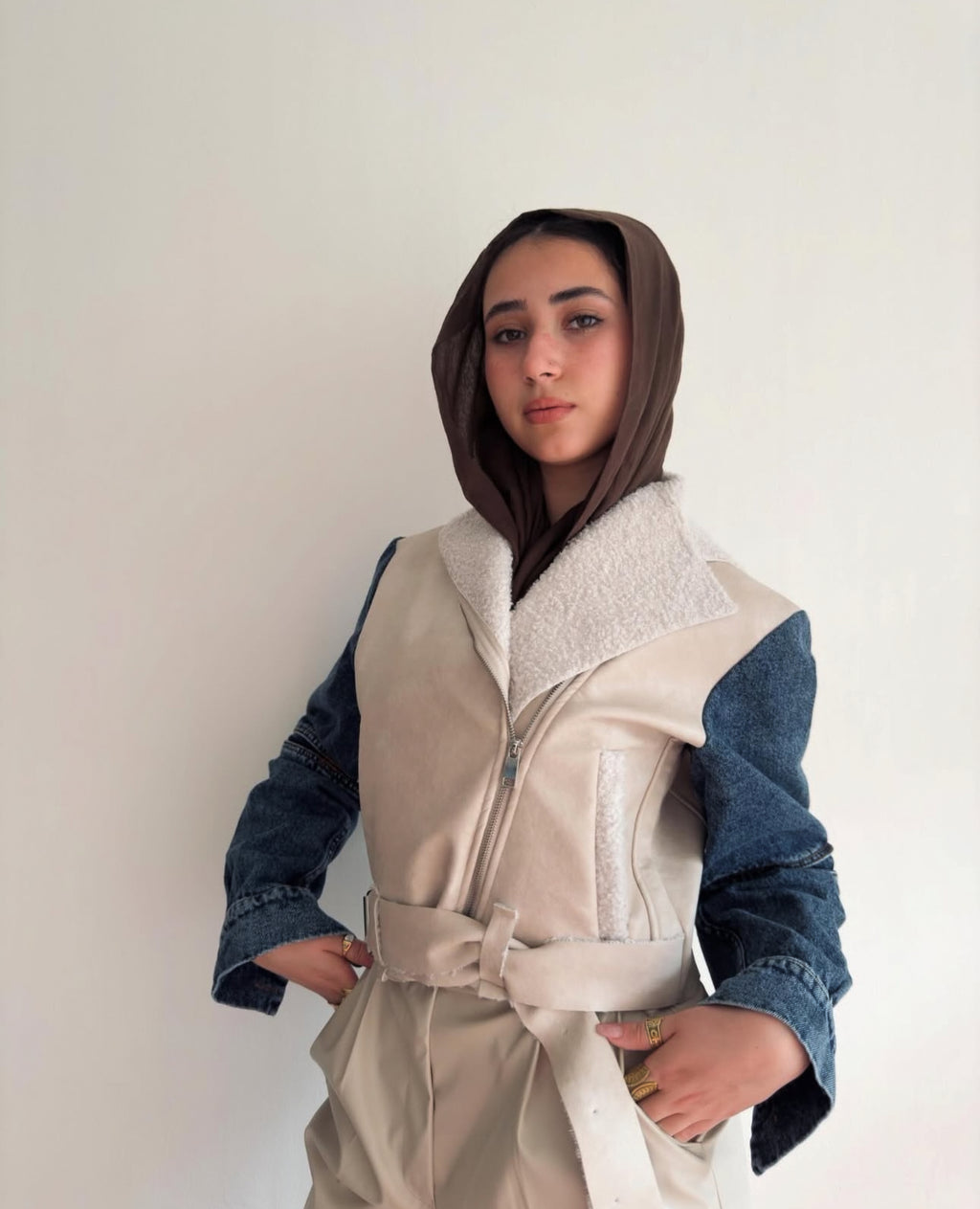 Jacket leather X jeans