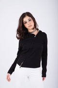 Multi zippper top - black