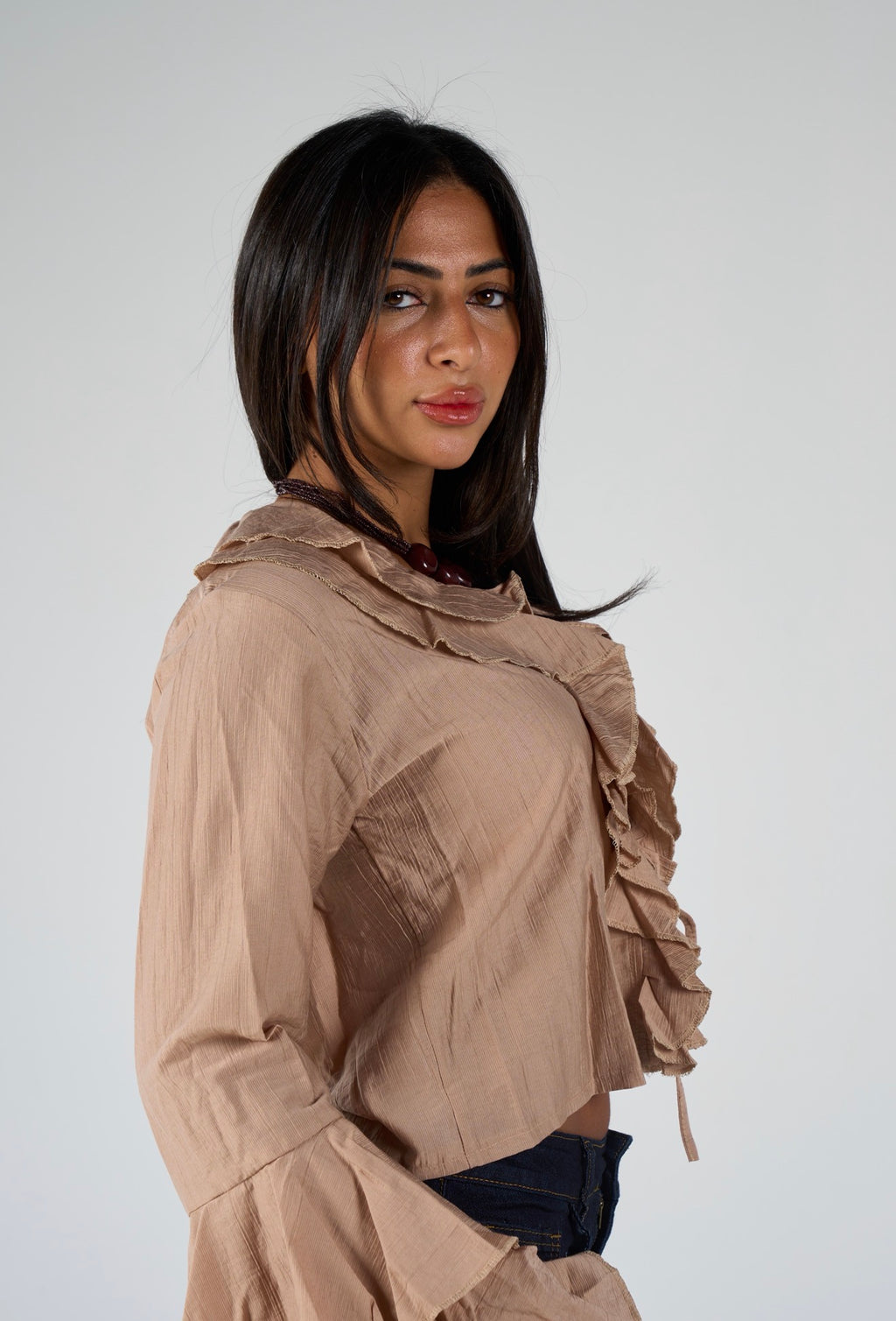 Ruffles blouse - beige