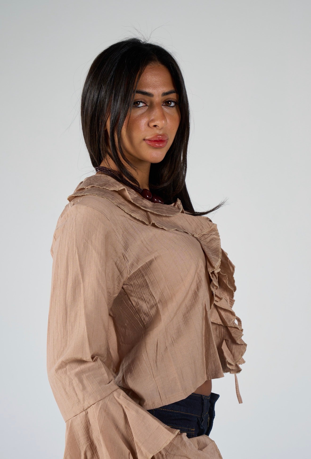 Ruffles blouse - beige