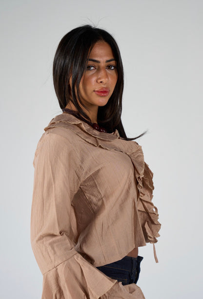 Ruffles blouse - beige