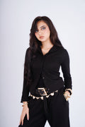 Button up top - black