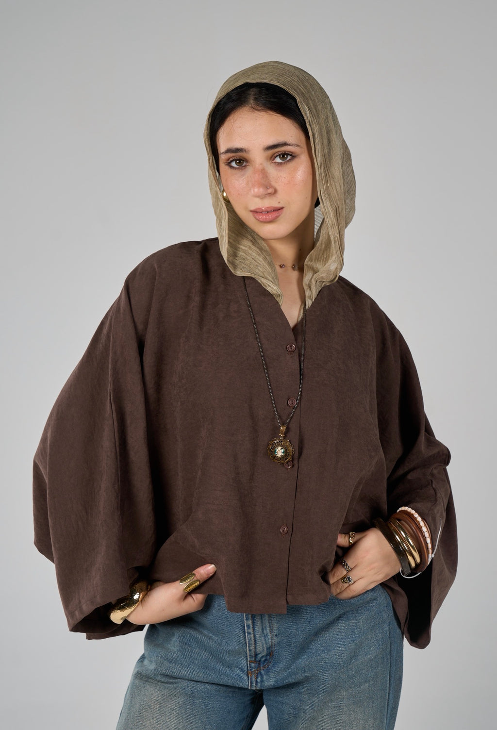 Sunset flare shirt - brown
