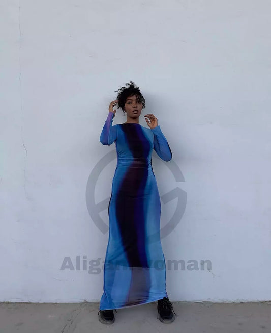 Galaxy aqua dress