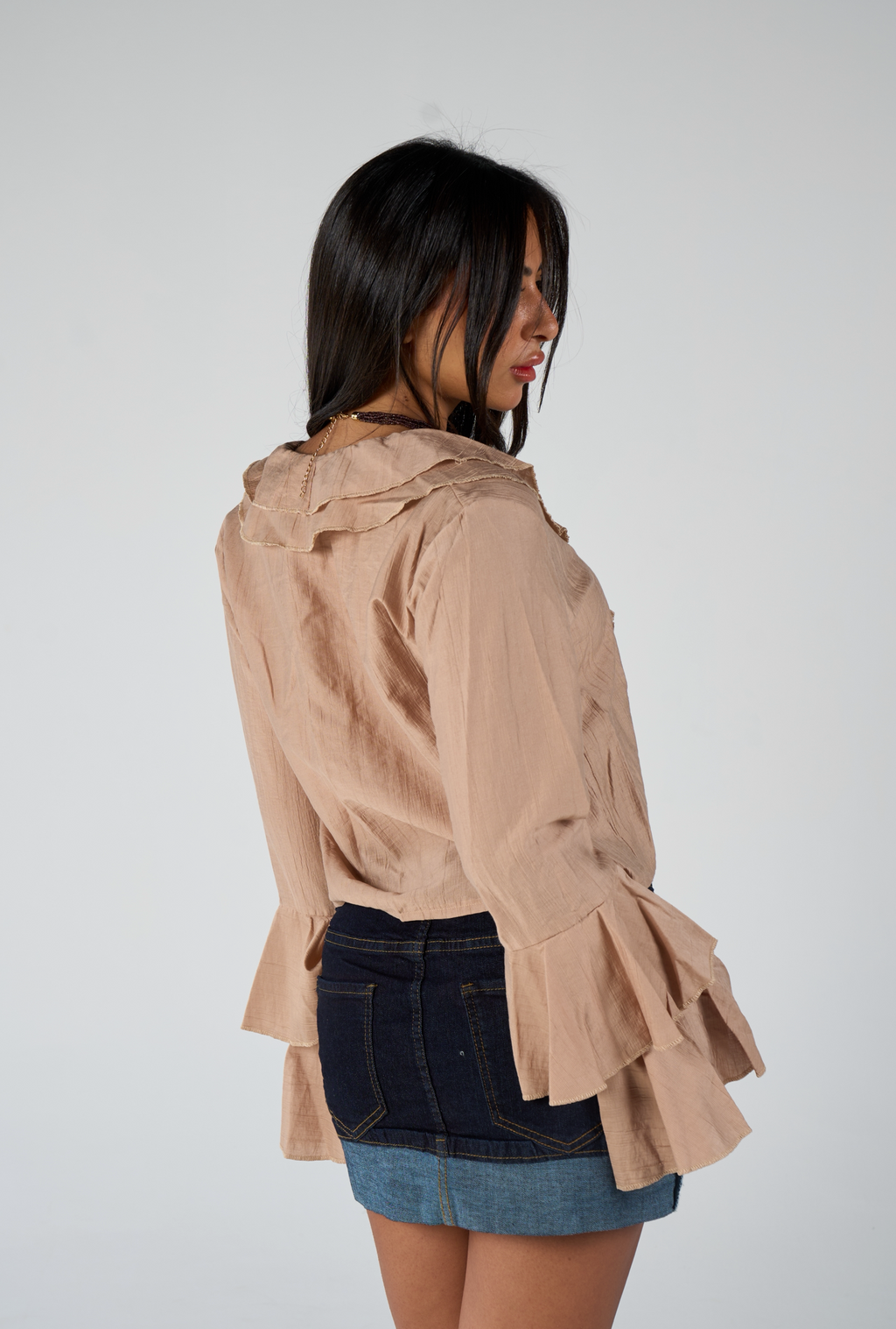 Ruffles blouse - beige