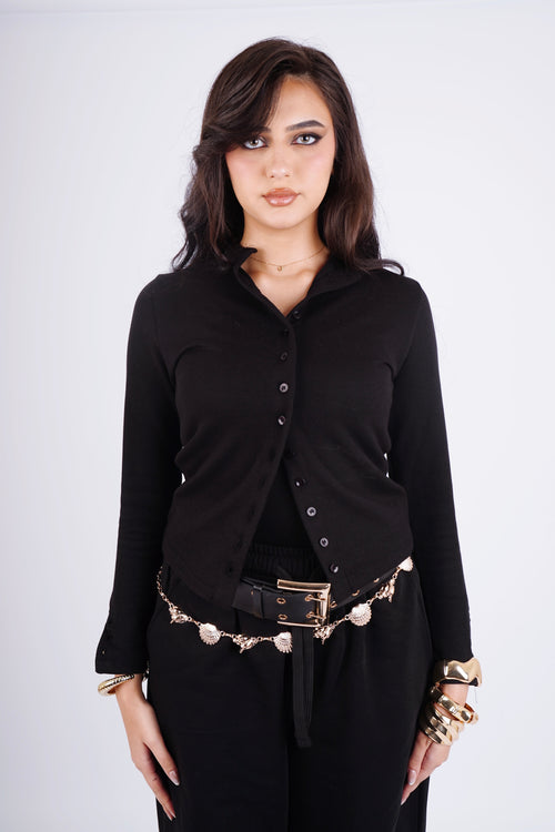 Button up top - black