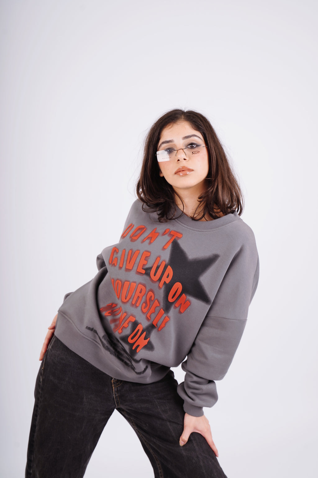 Don’t give up sweatshirt - gray