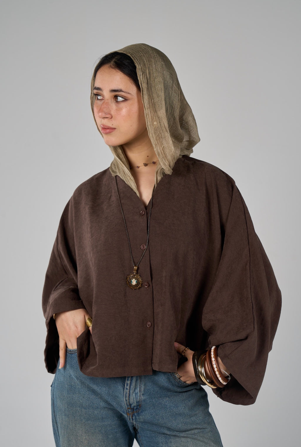Sunset flare shirt - brown