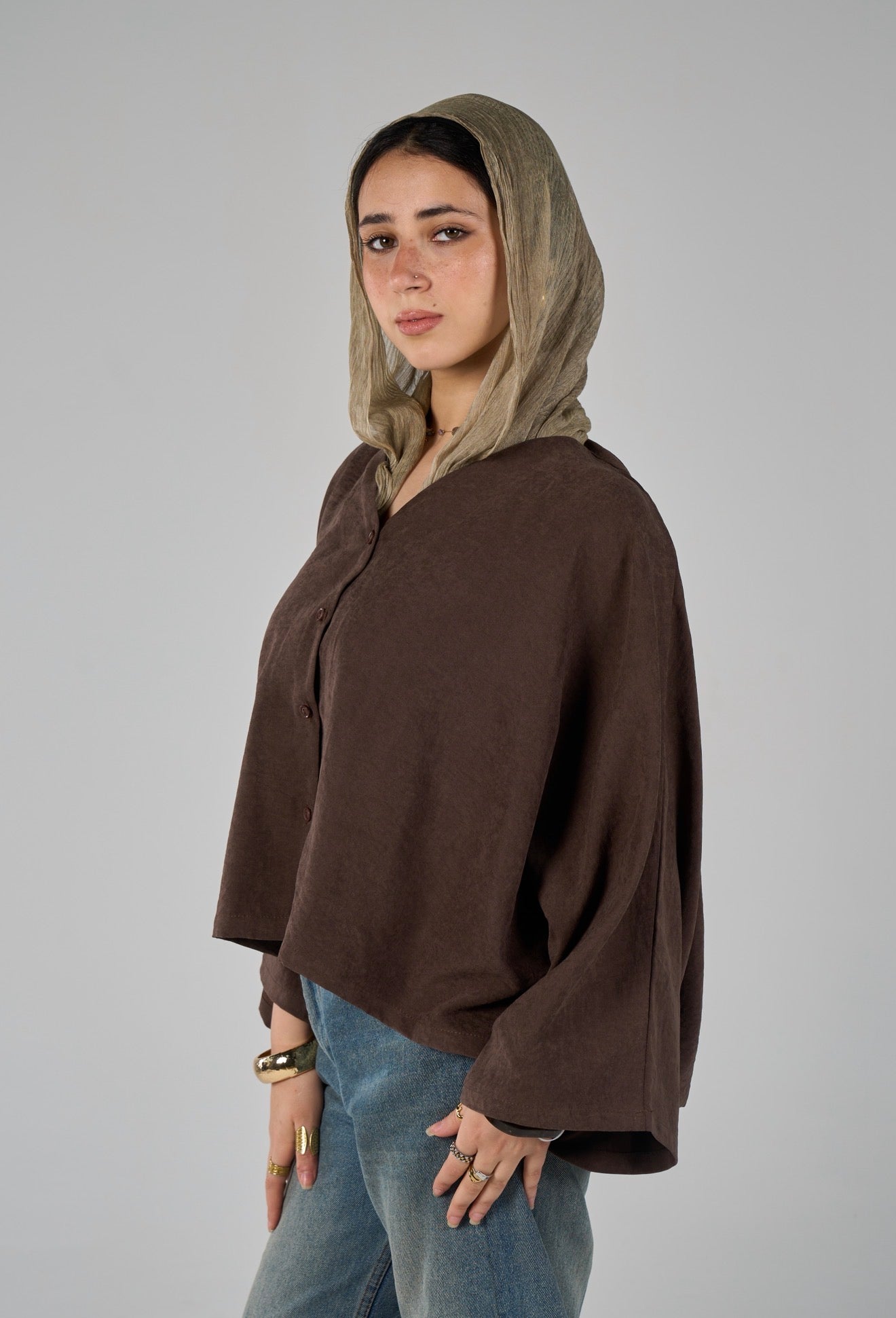 Sunset flare shirt - brown