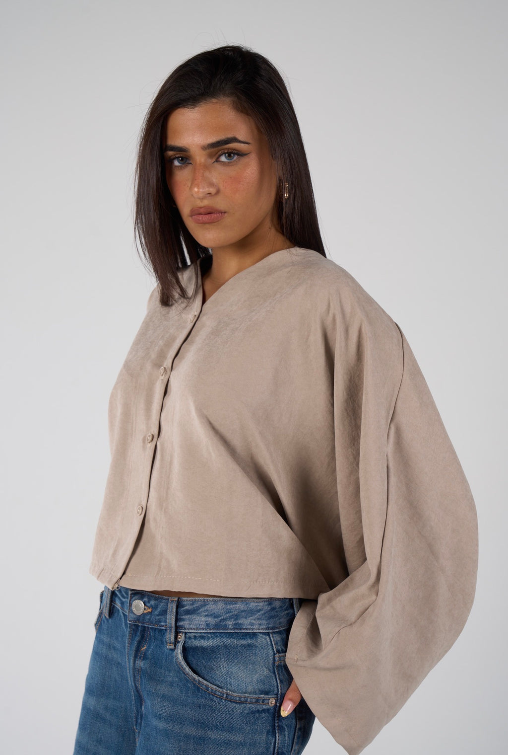 Sunset flare shirt - beige