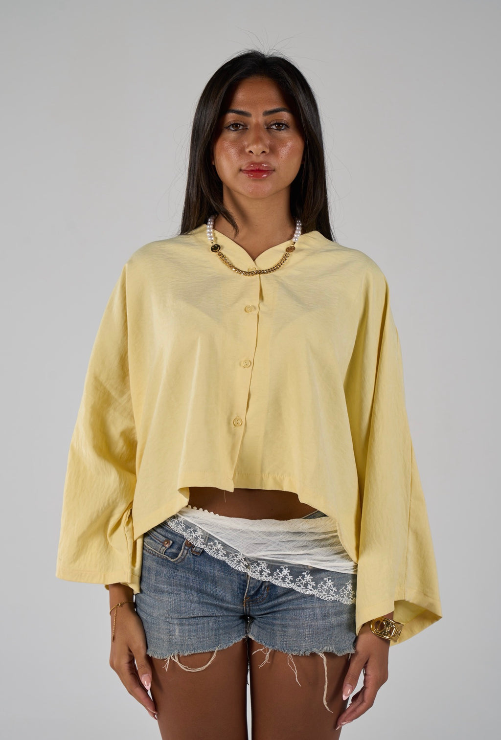 Sunset flare shirt - powder yellow