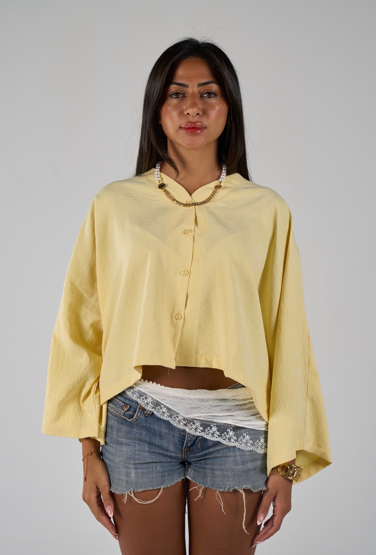Sunset flare shirt - powder yellow