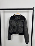 Washed leather jacket