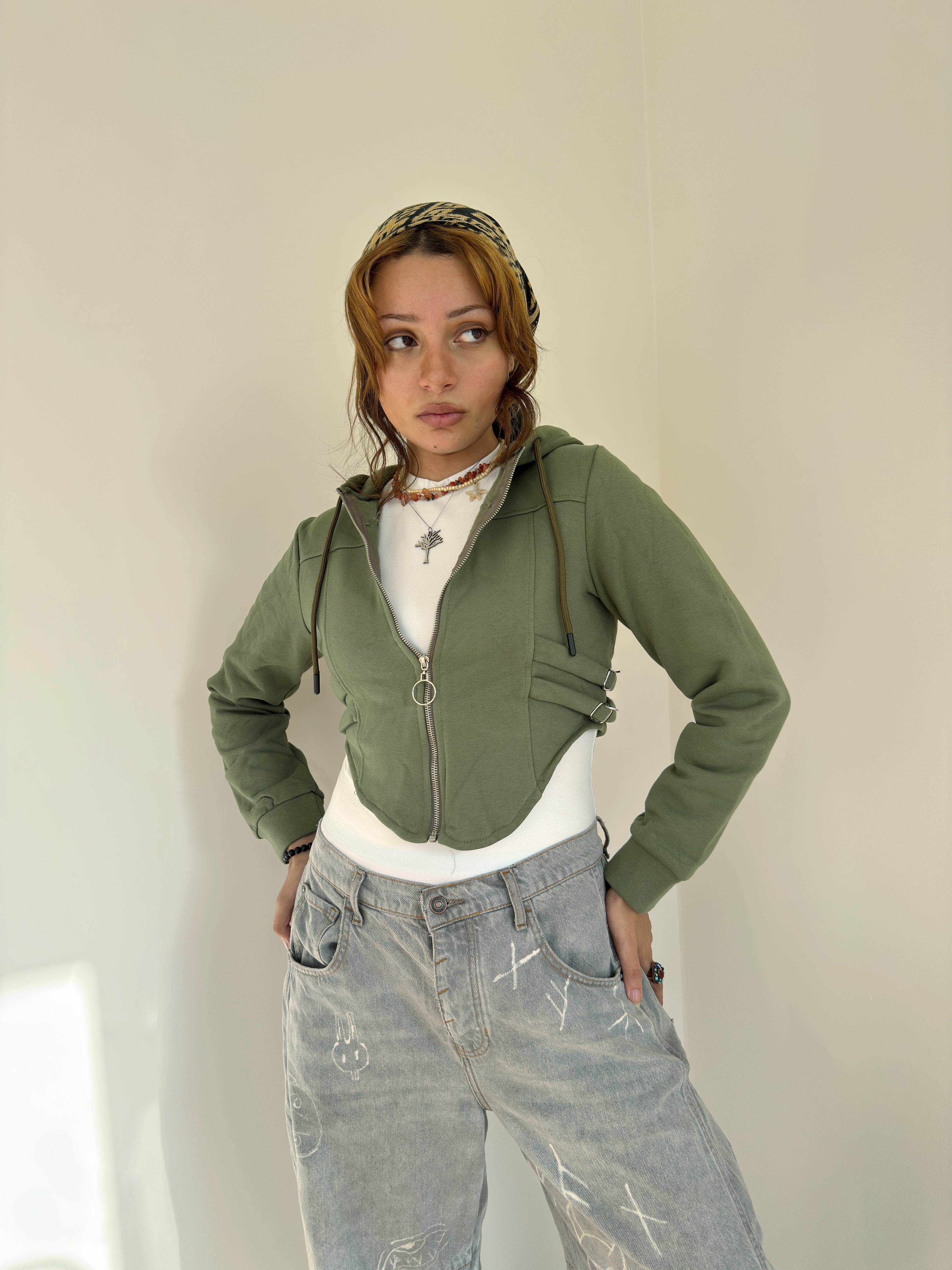 Corset with belt hoodie