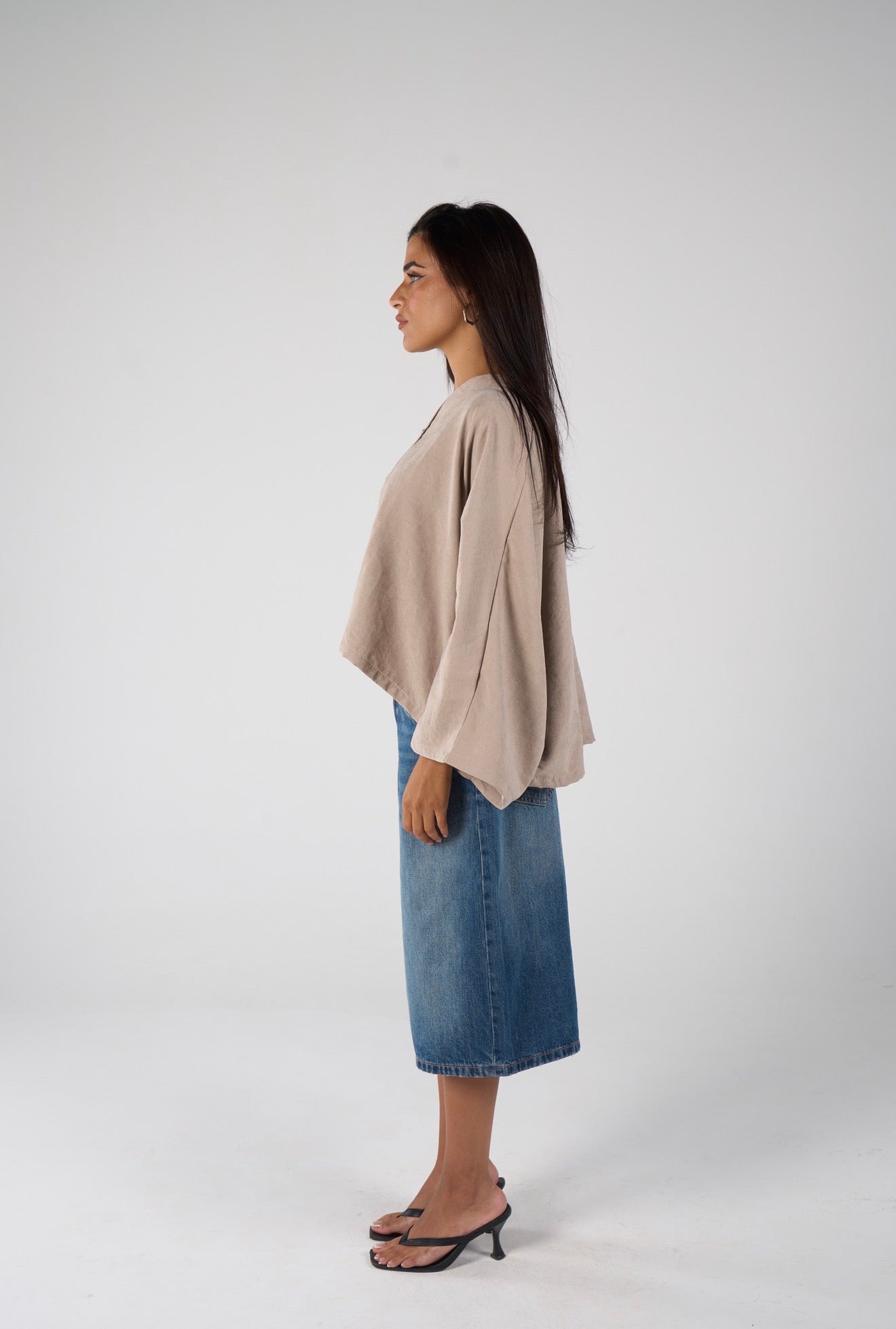 Sunset flare shirt - beige