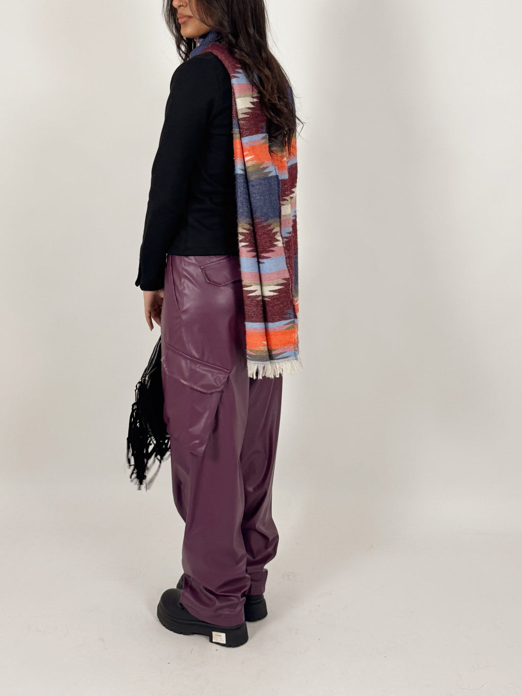 Leather cargo pants