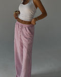 Stripped linen wide leg pants