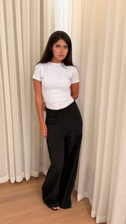 Pleated wide leg pants