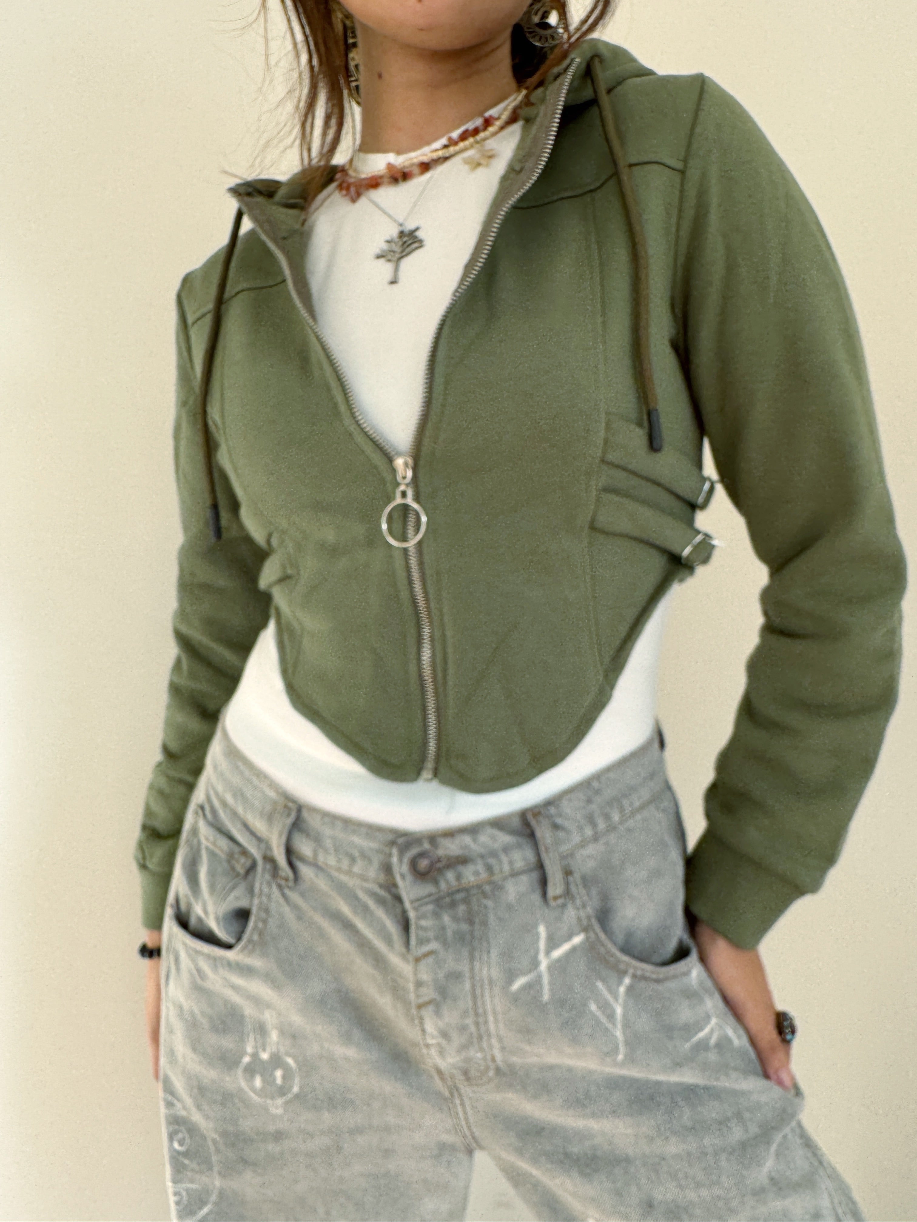 Corset with belt hoodie