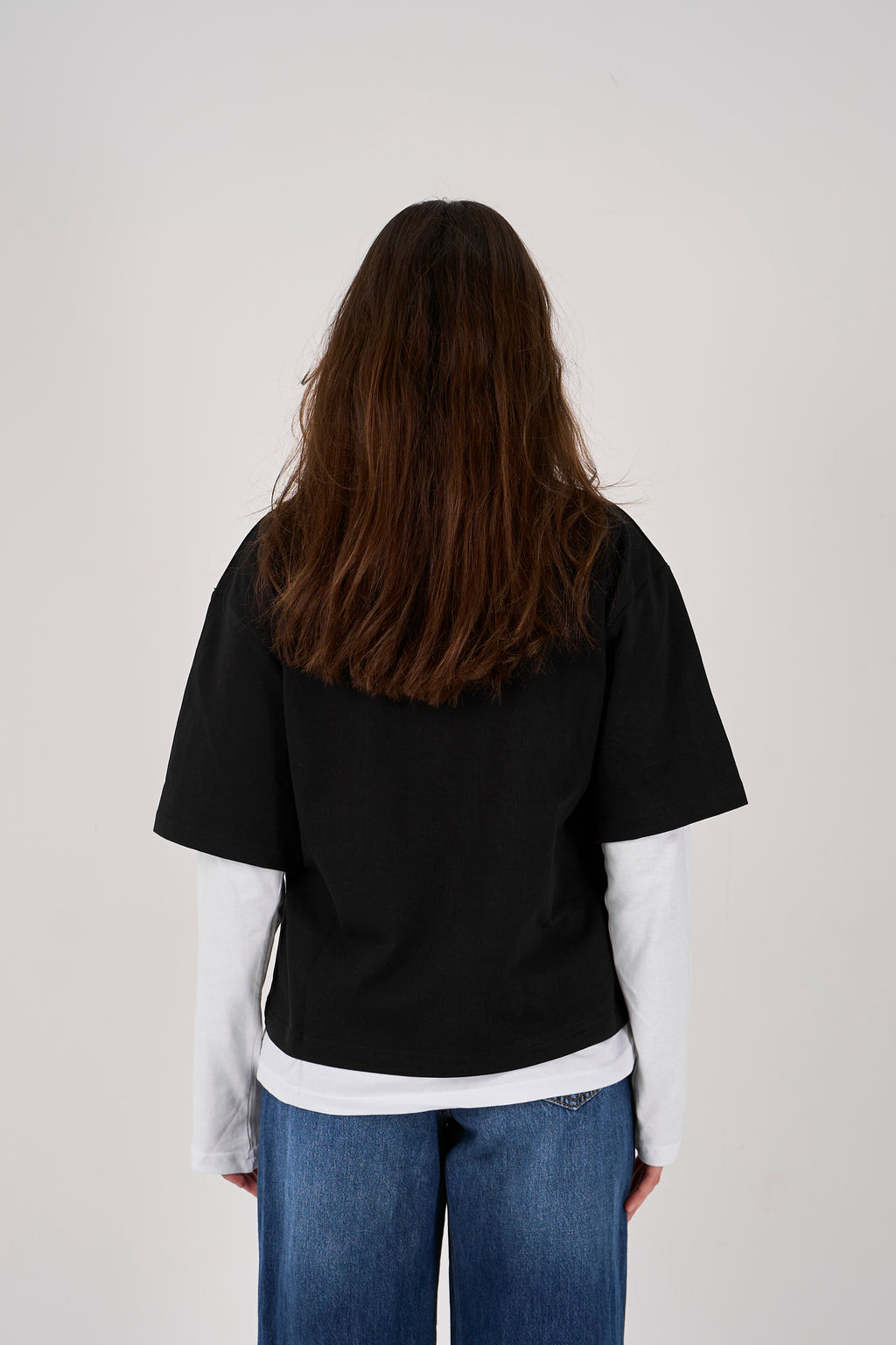Double layered oversized T-shirt - Black