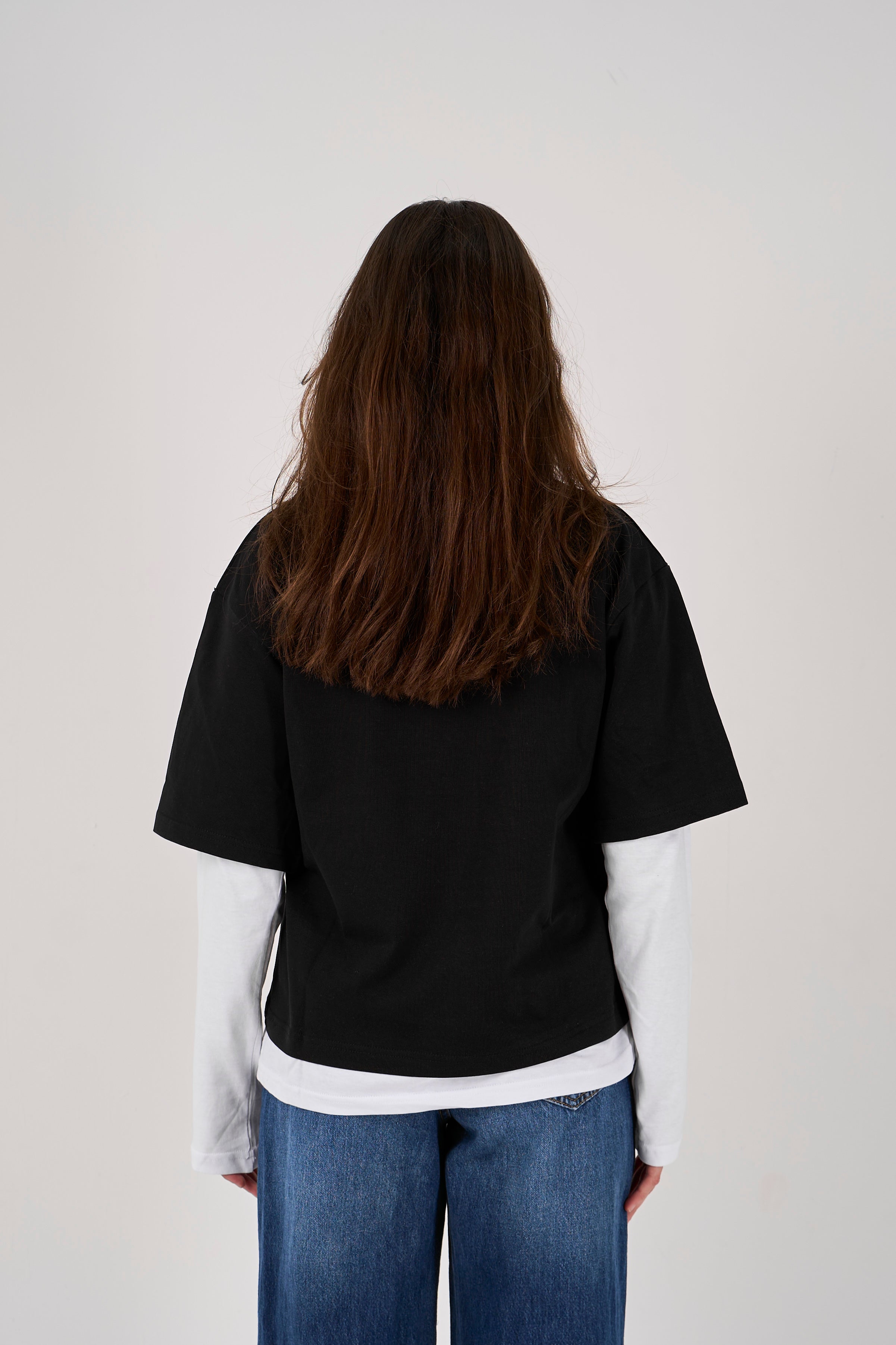 Double layered oversized T-shirt - Black