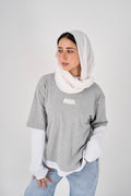 Double layered oversized T-shirt - Grey