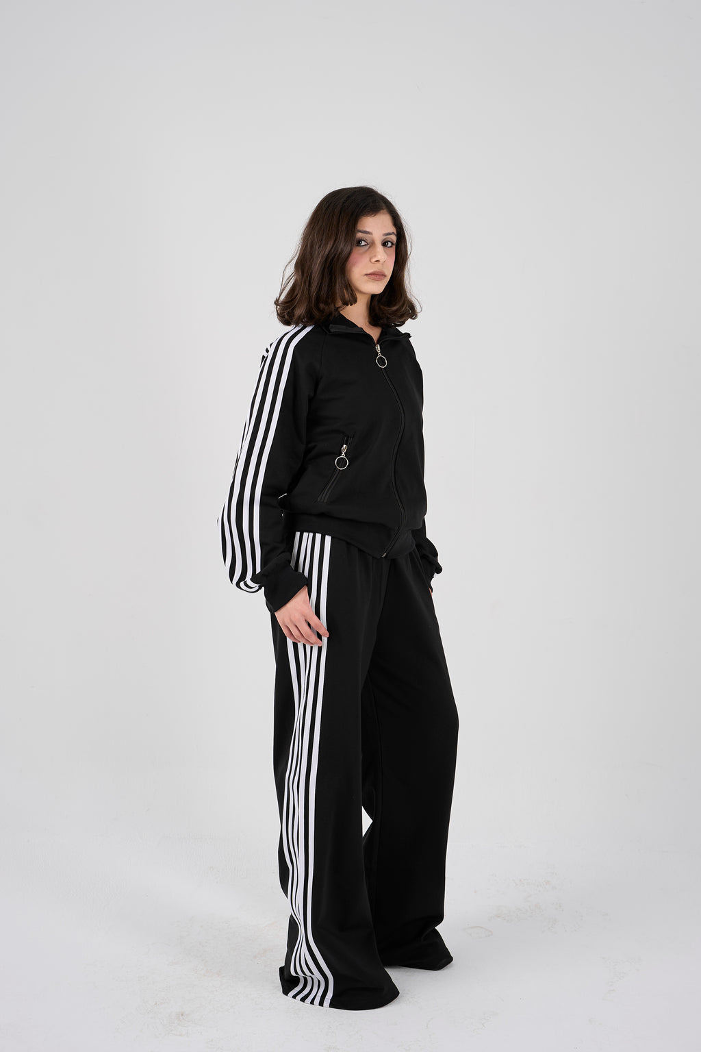 High Neck tracksuit - black