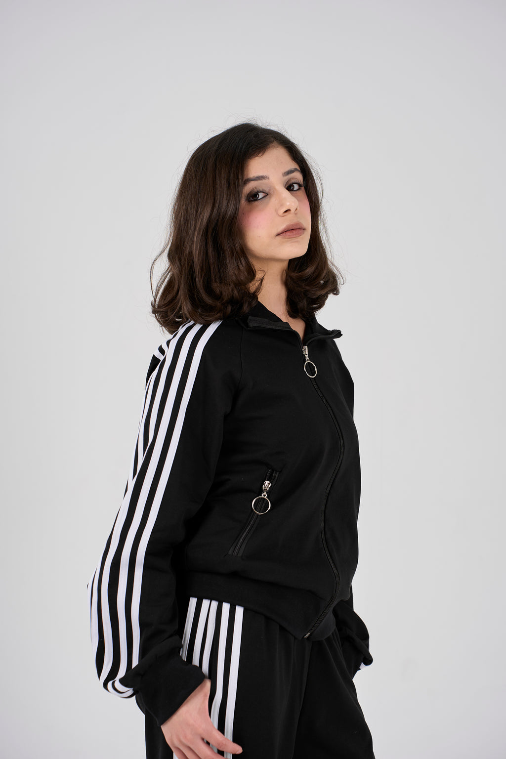 High Neck tracksuit - black