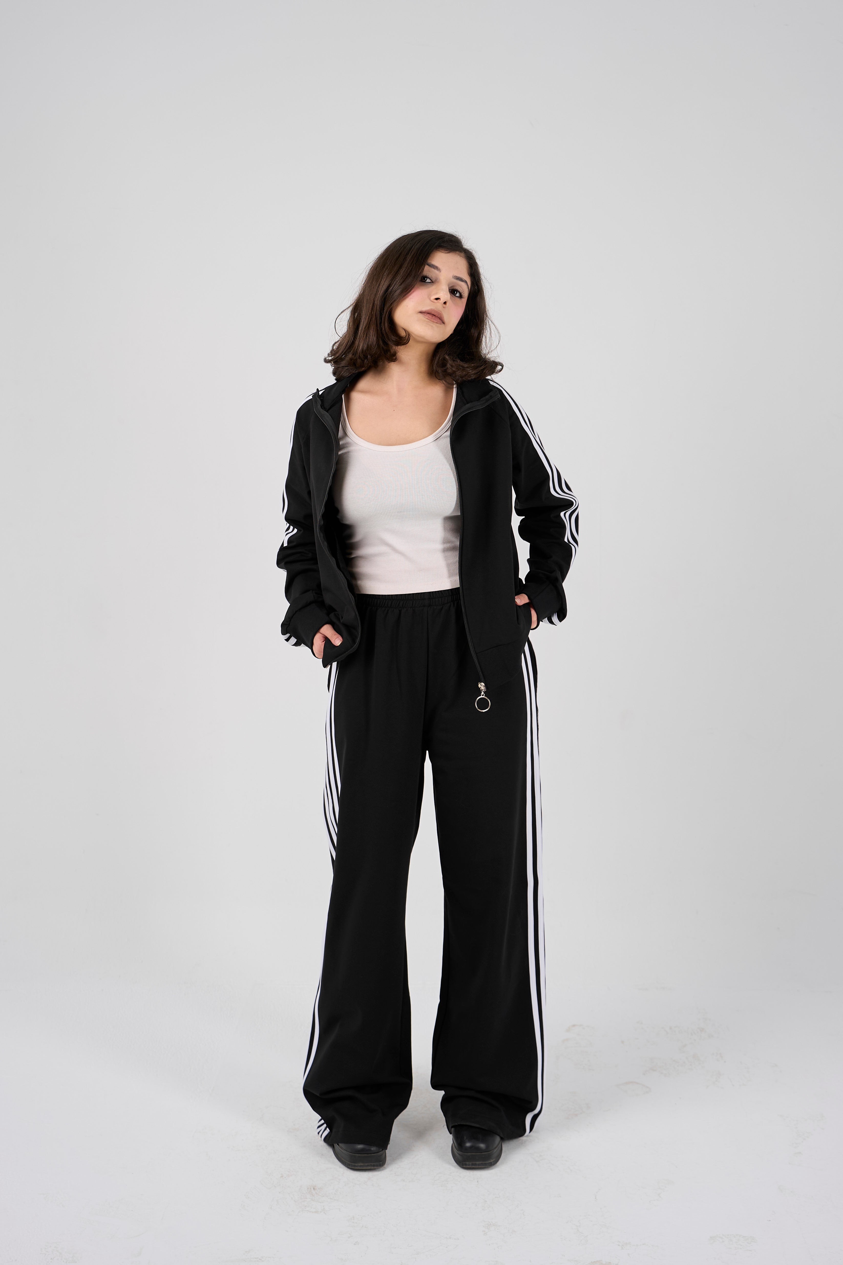 High Neck tracksuit - black