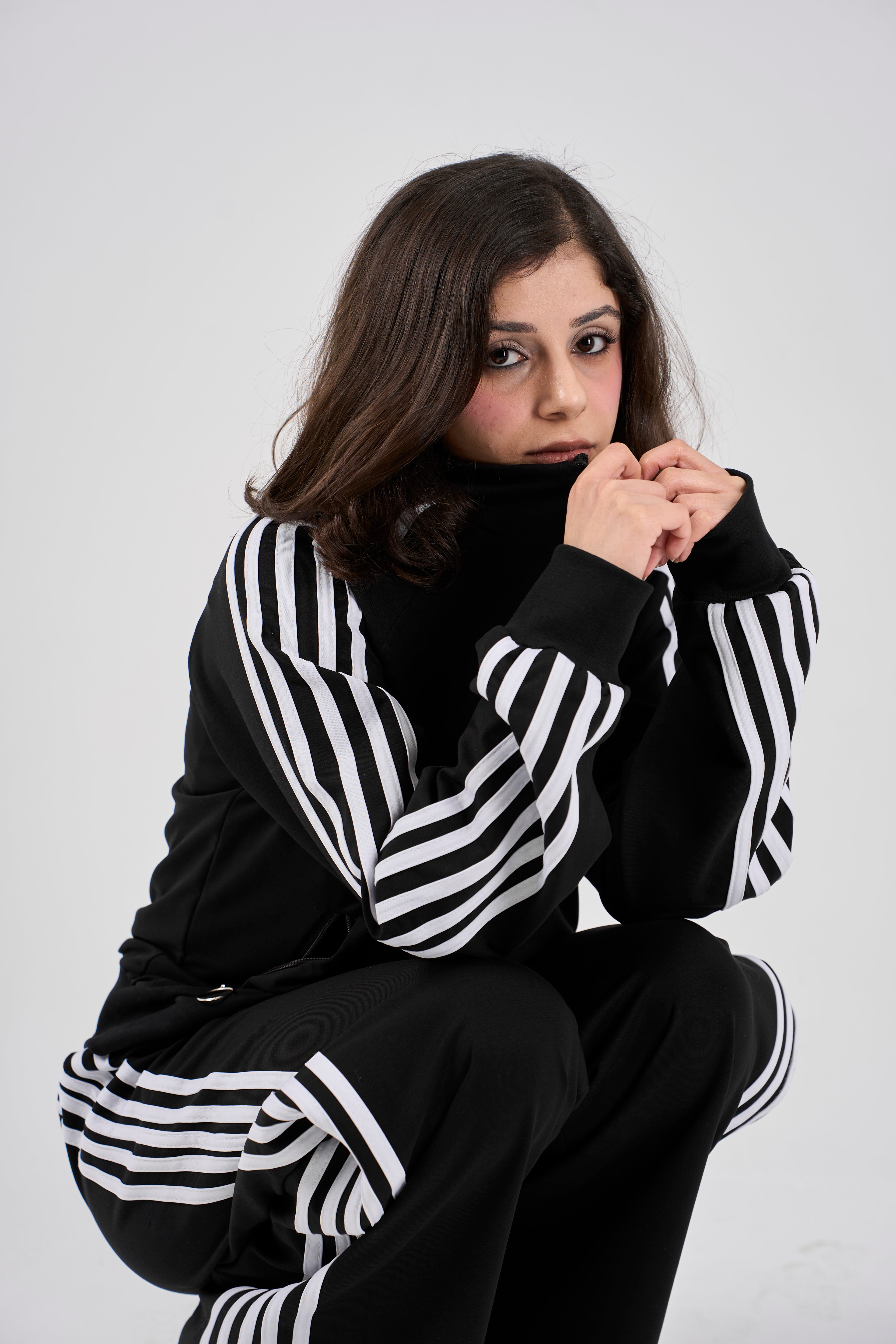 High Neck tracksuit - black