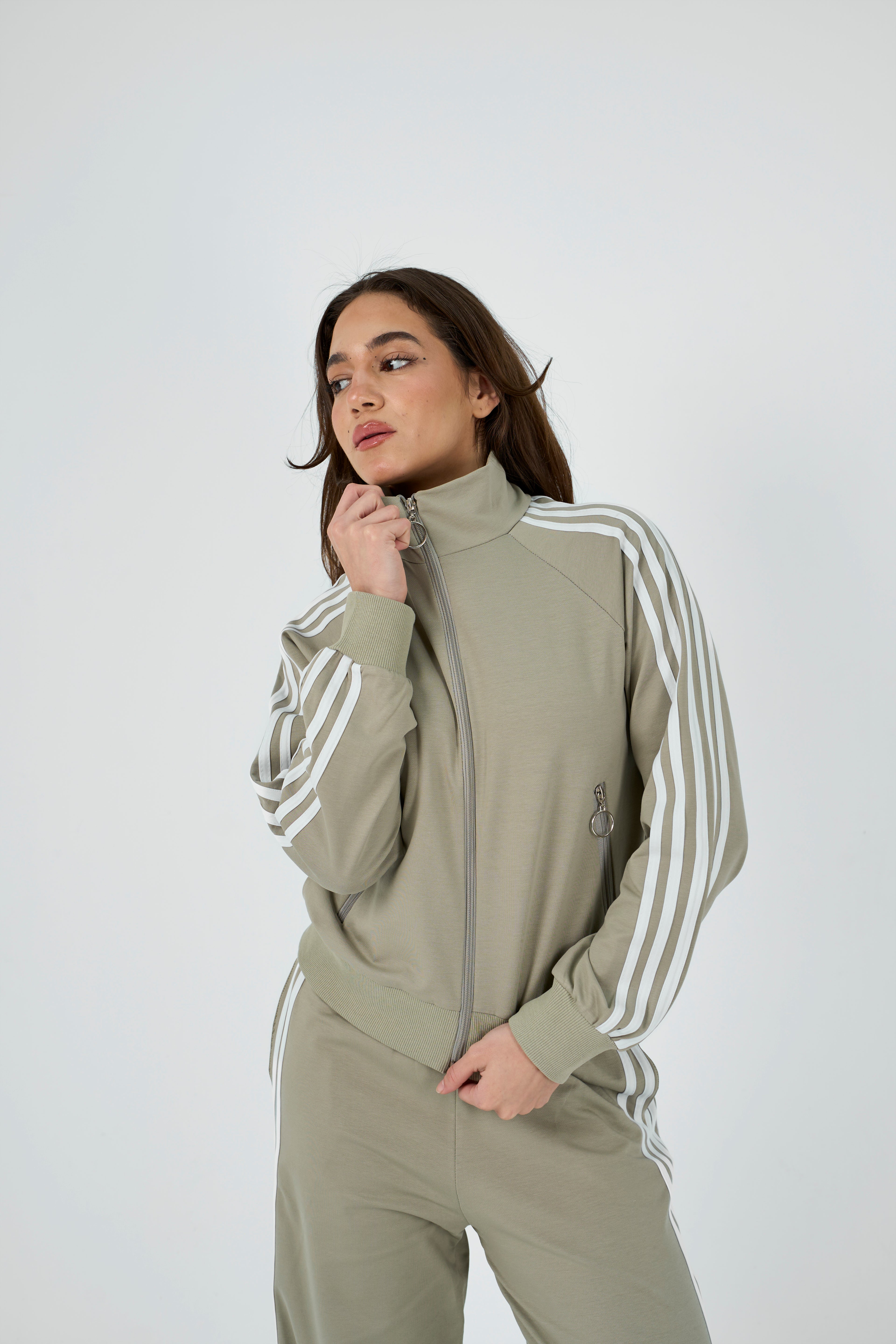 High Neck tracksuit - dark sea green