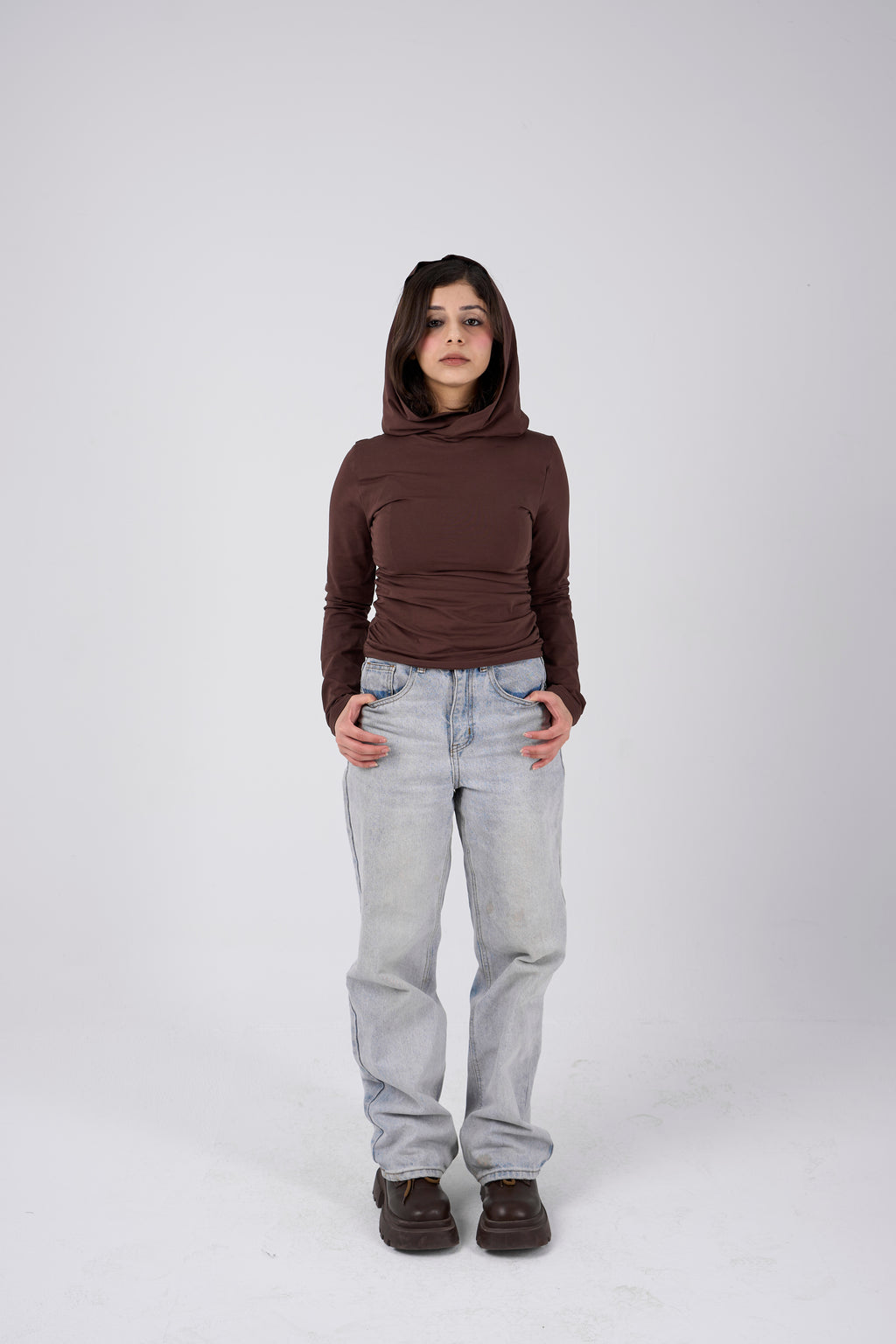 Balaclava top - Brown