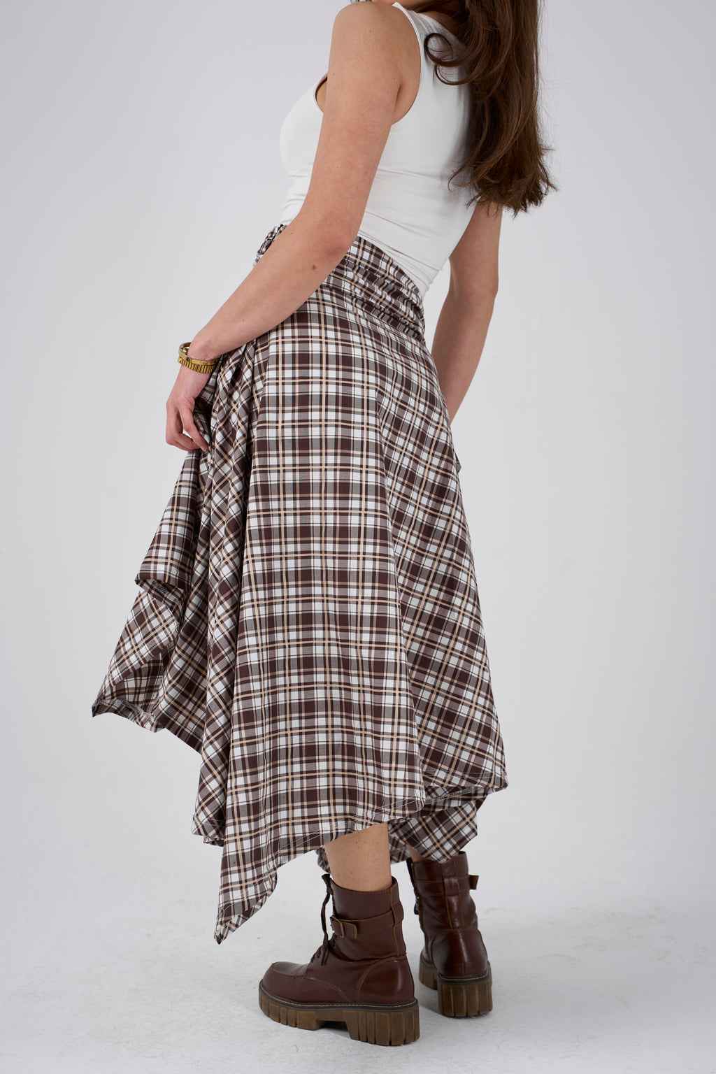Crimpy skirt - Plaid Brown