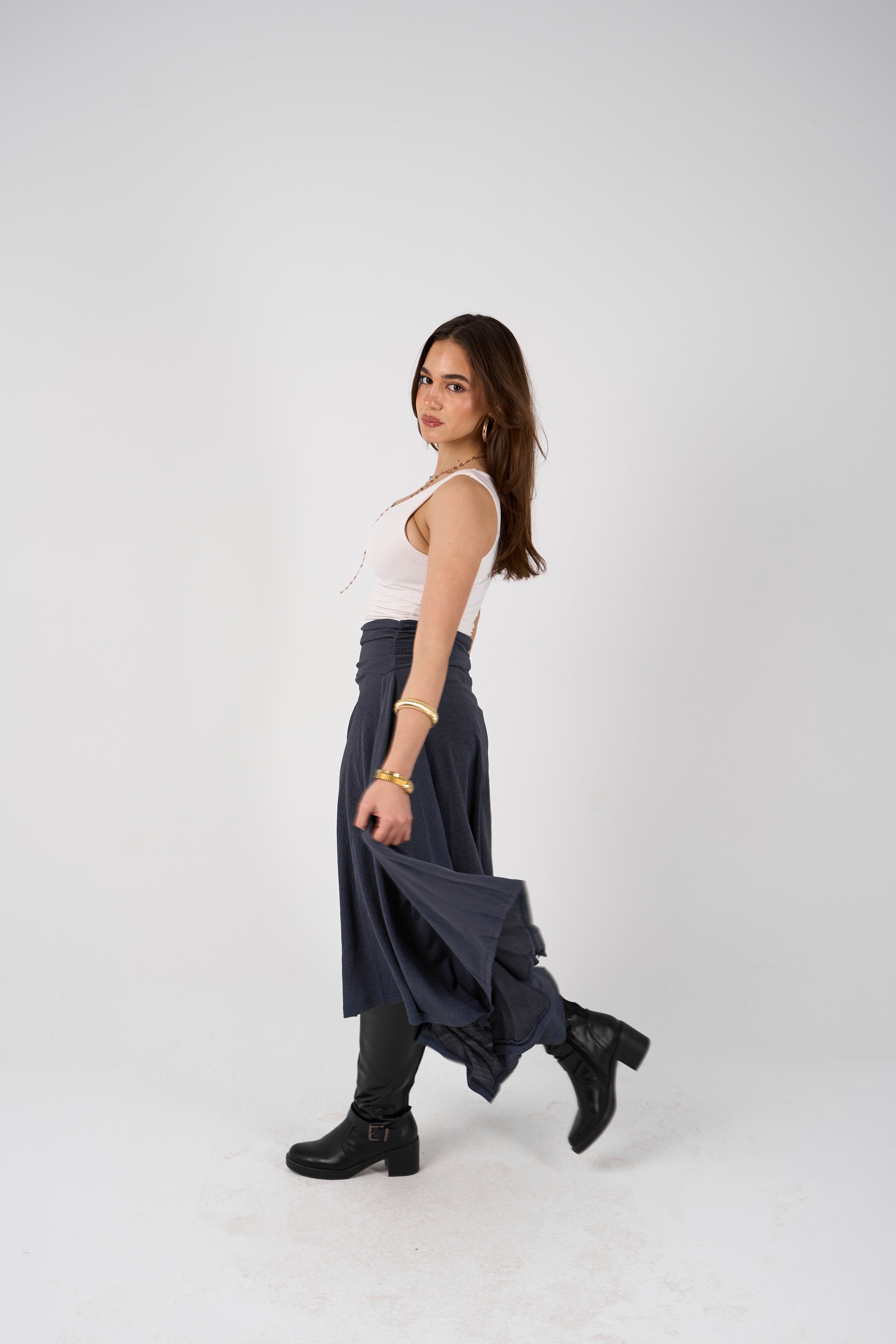 Crimpy skirt - Navy Blue