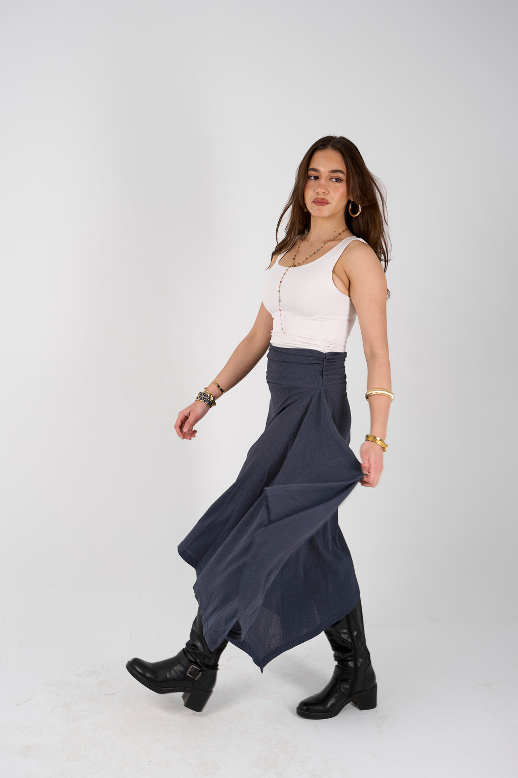 Crimpy skirt - Navy Blue