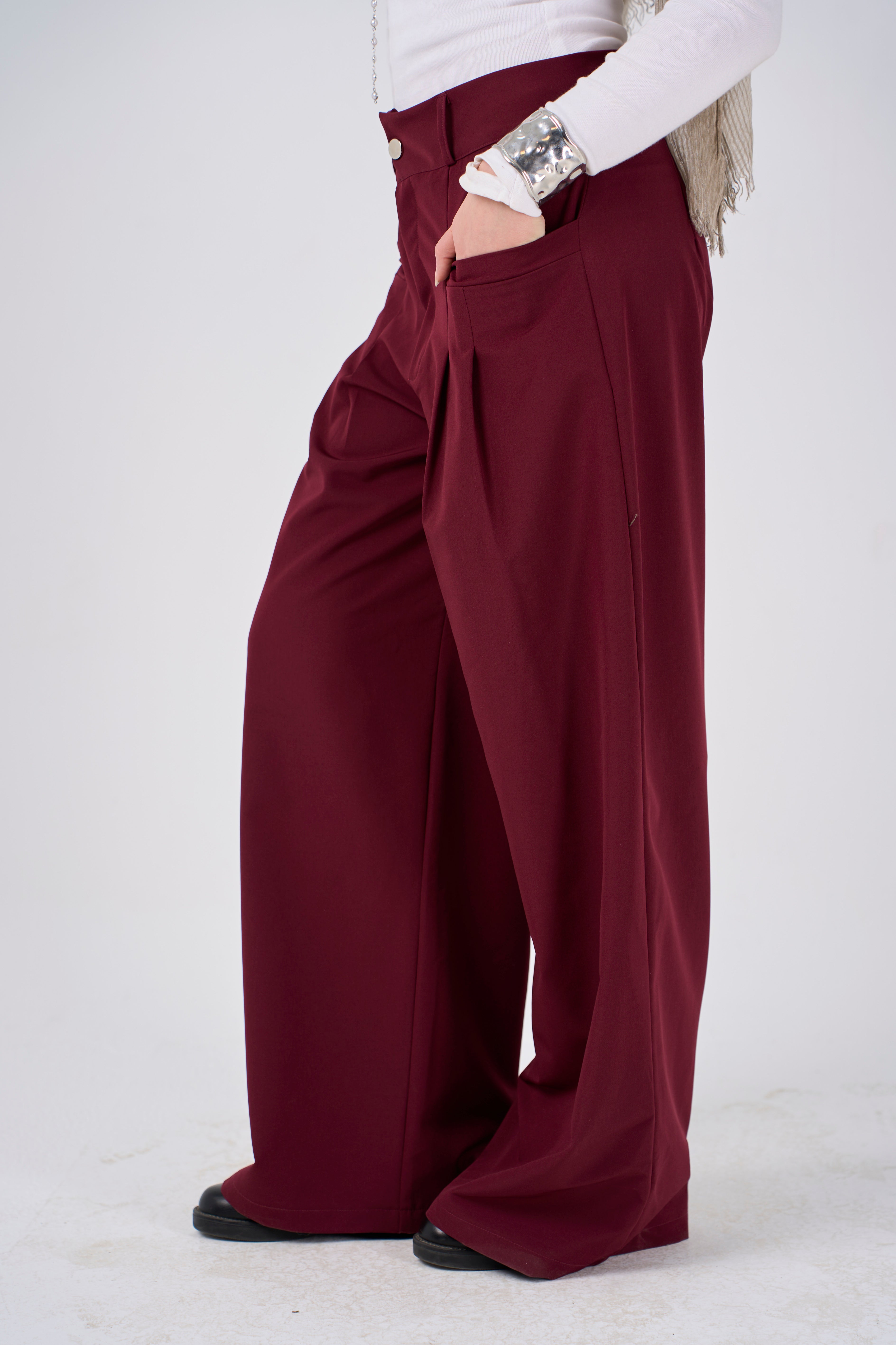 Loose Pants - burgundy