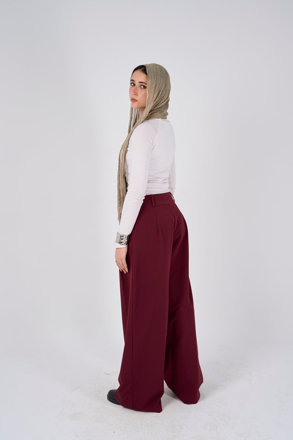 Loose Pants - burgundy