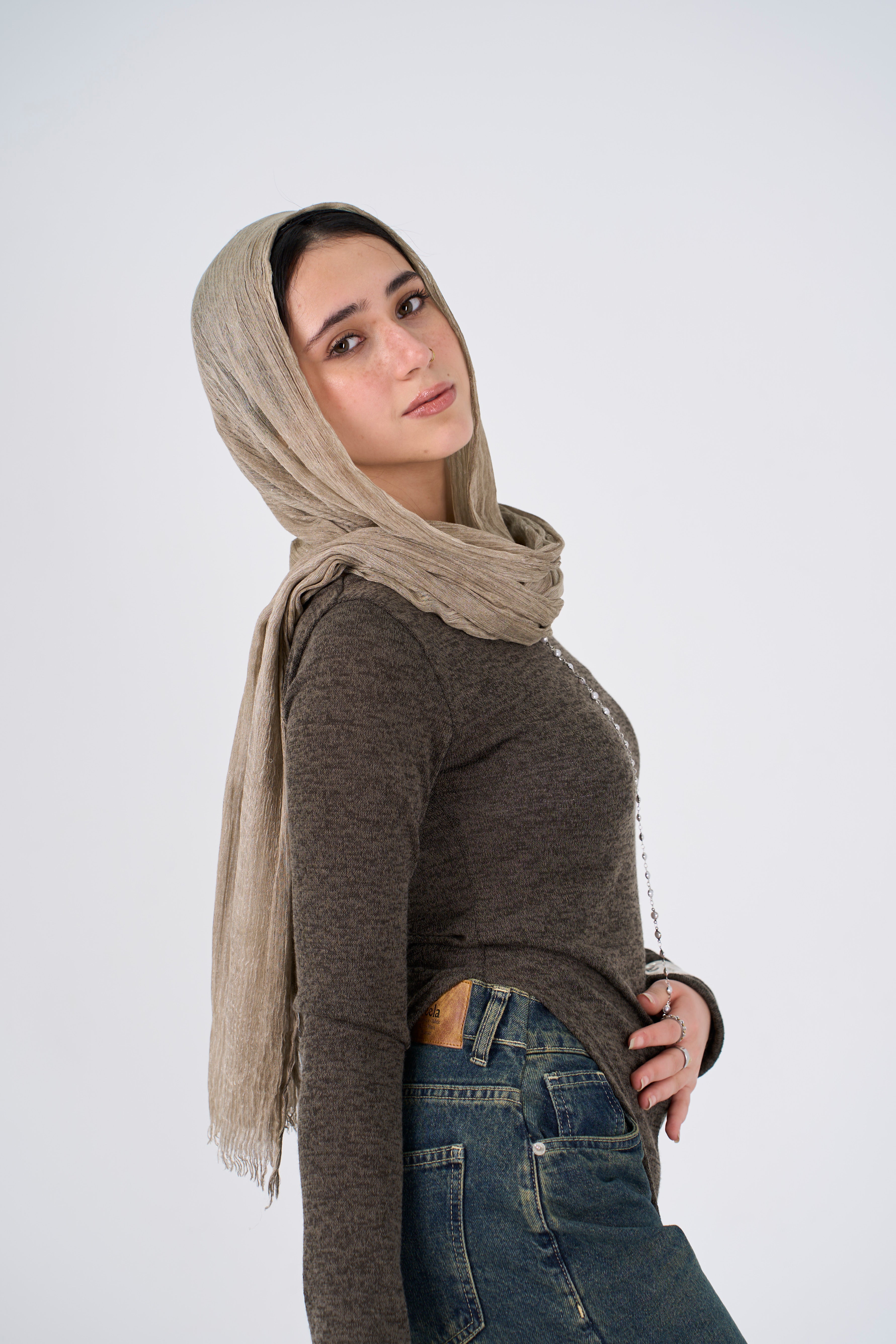 Side Slit long blouse - Olive