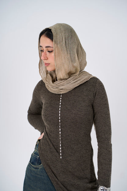Side Slit long blouse - Olive