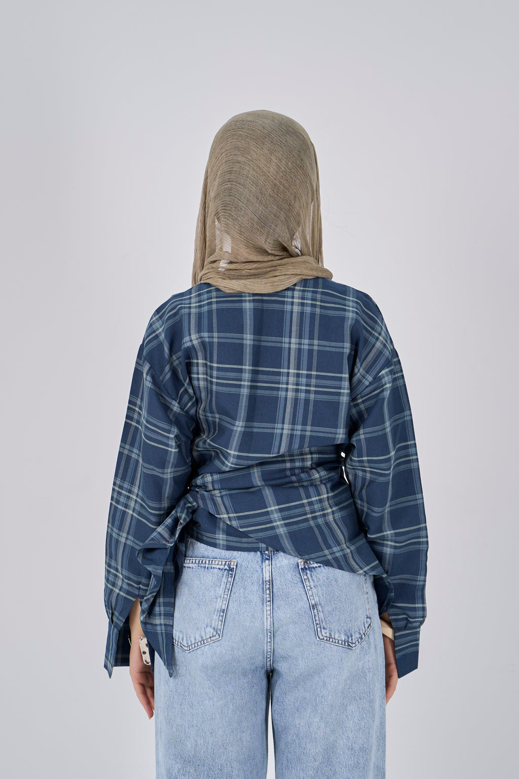 Triangle Scarf blouse - petrol blue