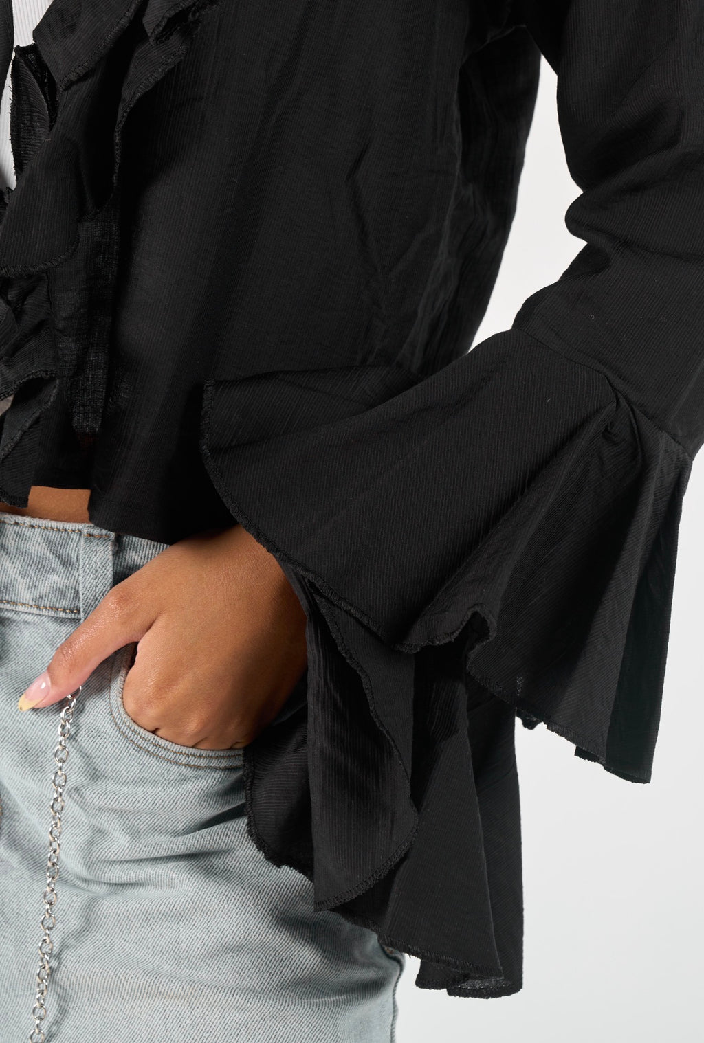 Ruffles blouse - black