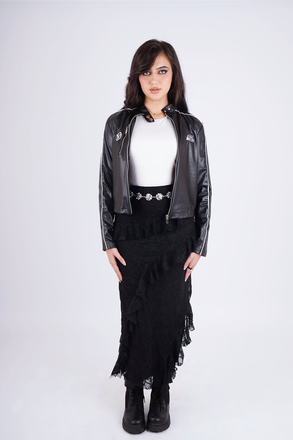 Racing leather jacket - black