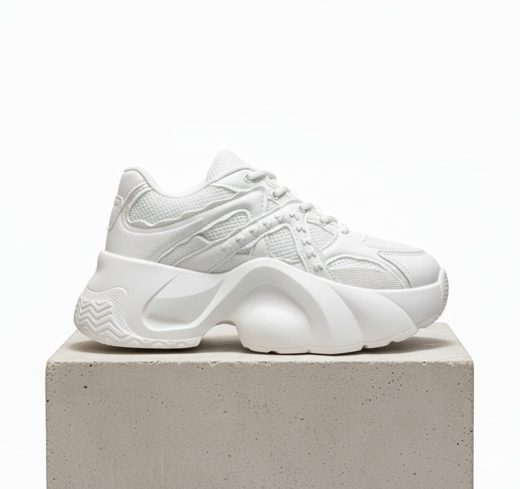 Chunky white sneakers