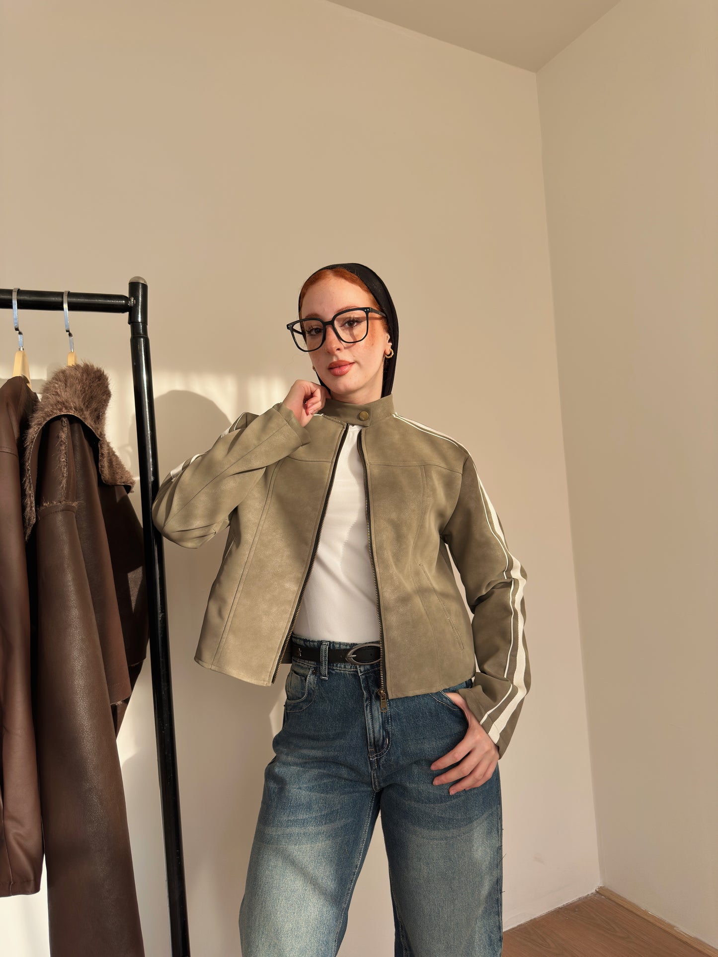 Biker leather jacket