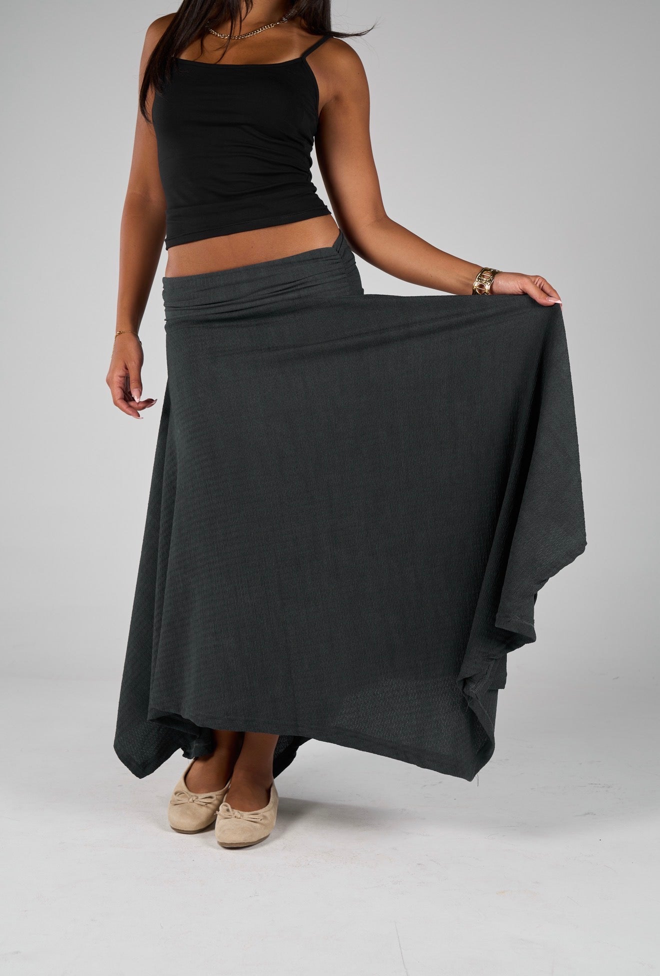 Crimpy skirt - washed Navy Blue