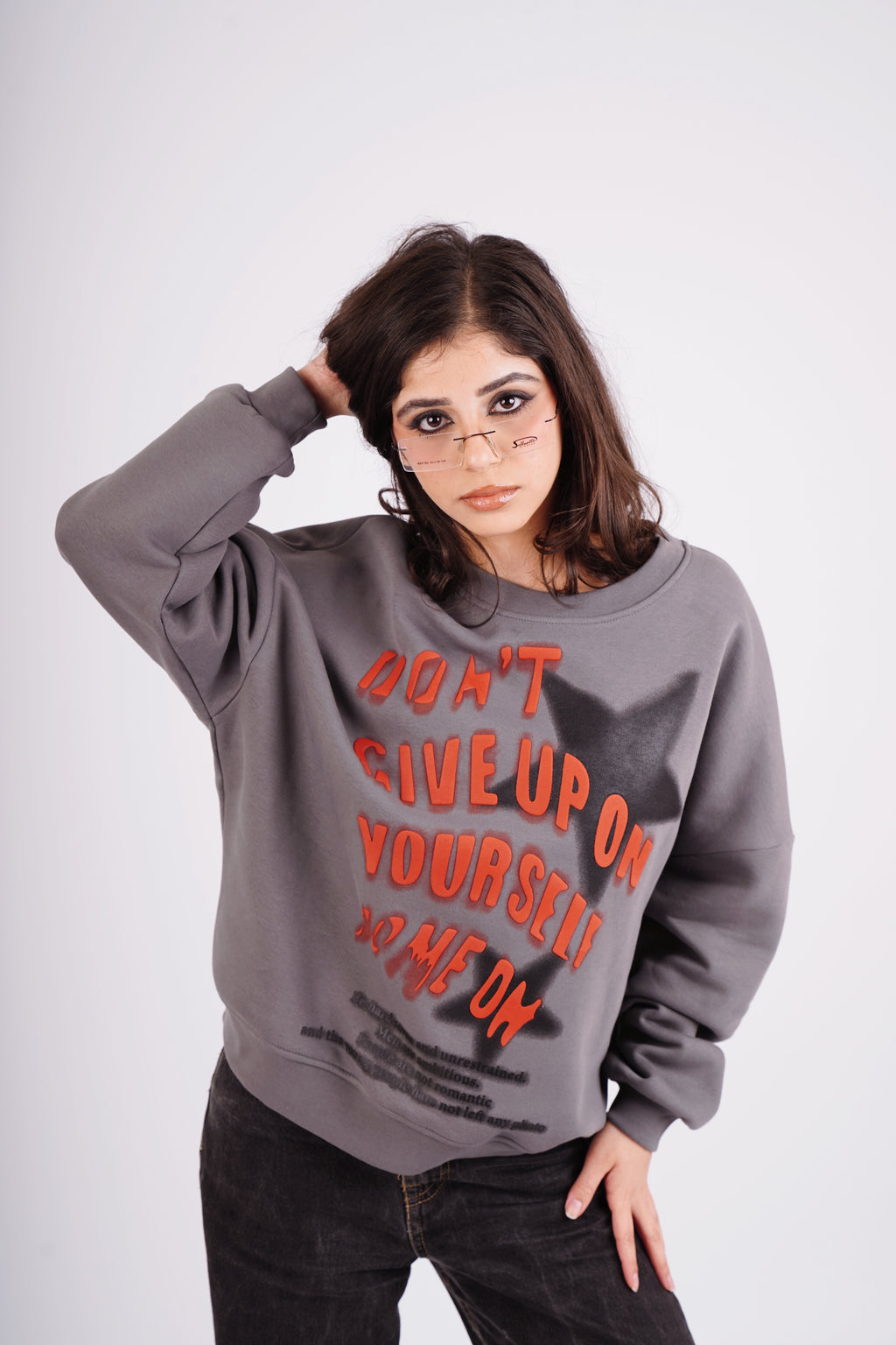 Don’t give up sweatshirt - gray
