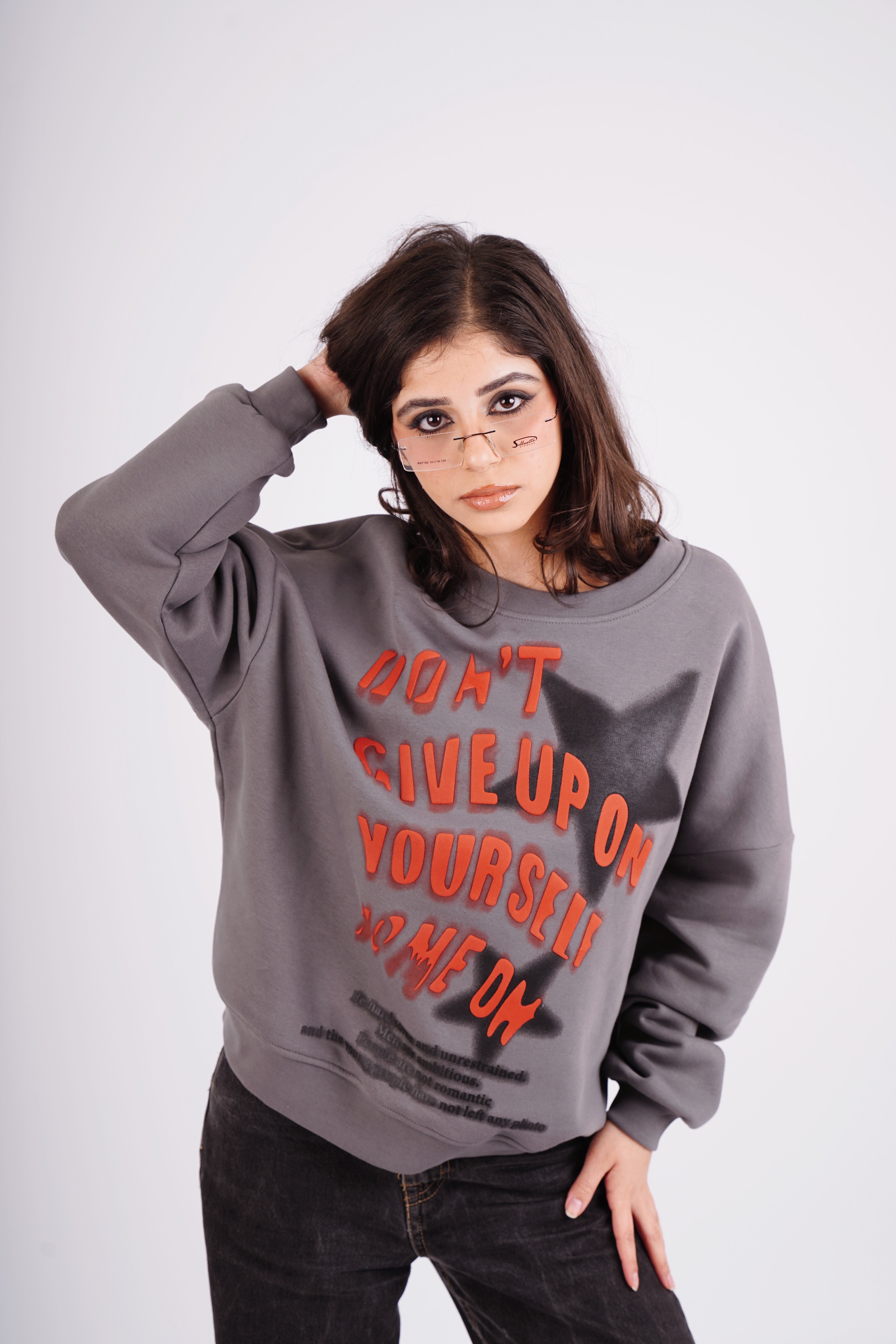 Don’t give up sweatshirt - gray