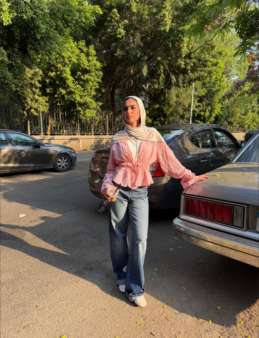 Fluffy ties blouse - pink